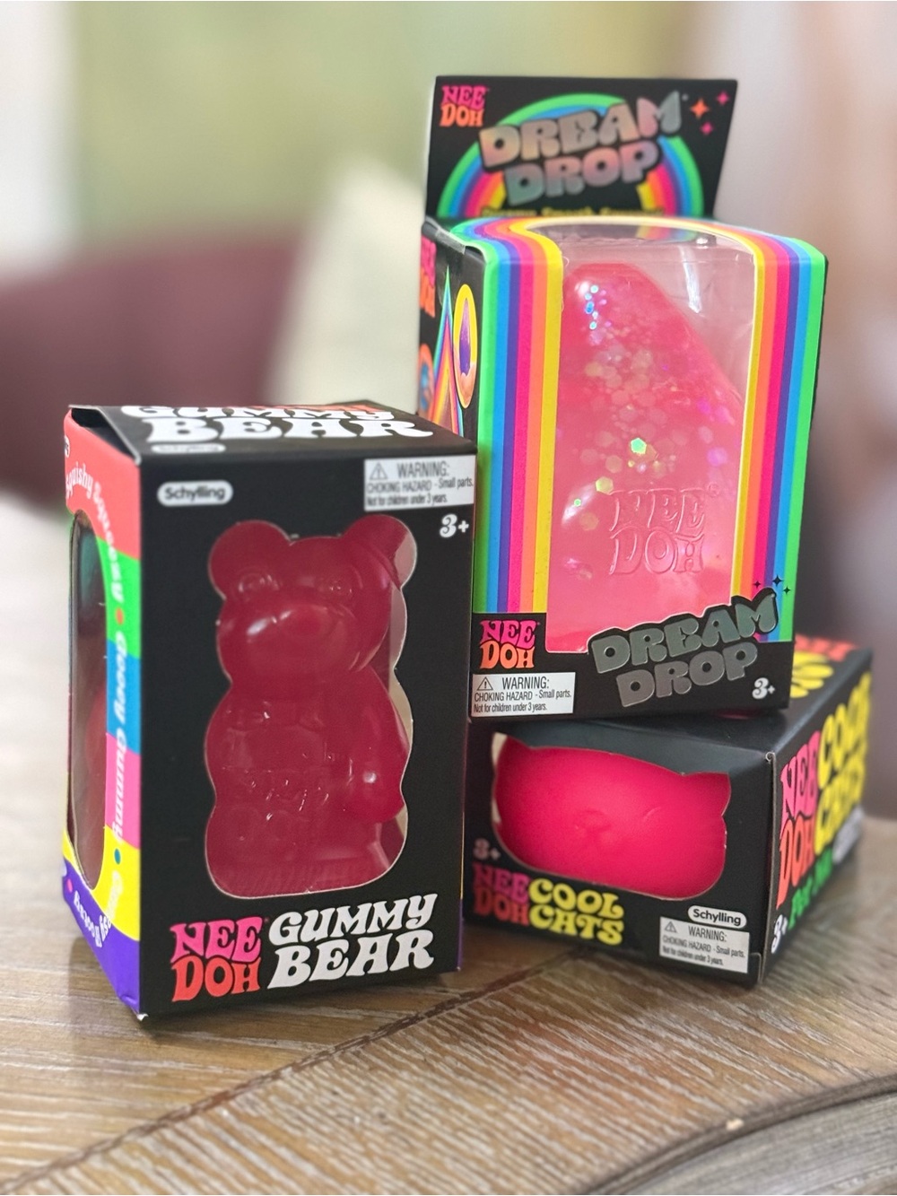 Pink Bulk set of Schylling Needoh Gummy Bear — Dream Drop — and Cool cats !